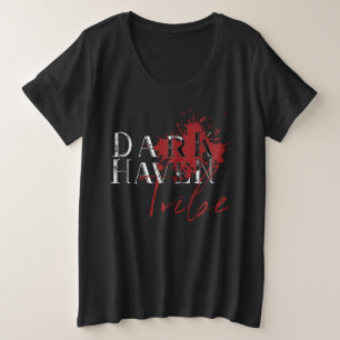Dunkler Hafen-Stamm - V-Hals der Plus-Size der Große Größe T-Shirt