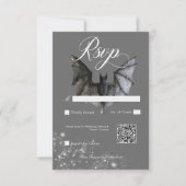 Dunkler Halloween Glam Bat & Diamonds Hochzeitssti RSVP Karte (Vorderseite)