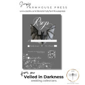 Dunkler Halloween Glam Bat & Diamonds Hochzeitssti RSVP Karte