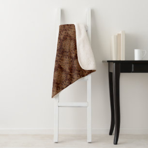 Dunkler Herbst-Damask Sherpadecke