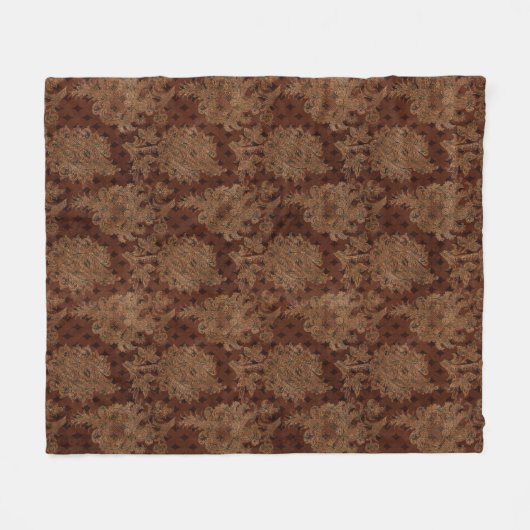 Dunkler HerbstDamast Fleecedecke (Vorderseite (Horizontal))
