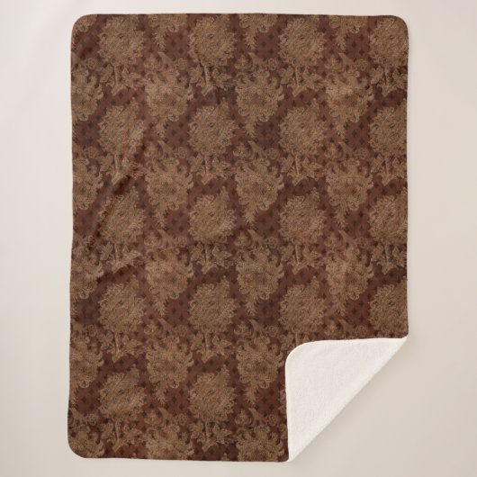 Dunkler HerbstDamast Sherpadecke (Vorderseite)