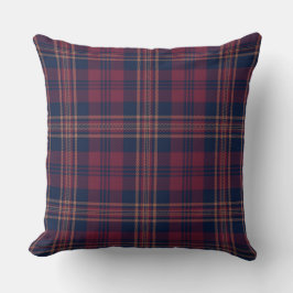 Dunkler Herbstfall Kai Navy Red Tartan Kariert Kissen
