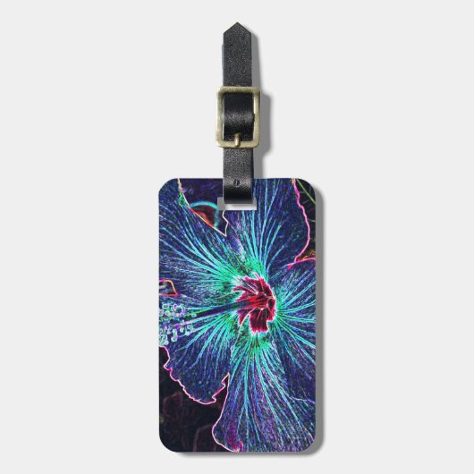 Dunkler Hibiskus Gepäckanhänger (Vorderseite vertikal)