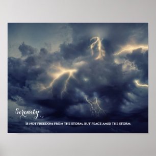 Dunkler Himmel Blitzt inspirierendes Serenity Zita Poster