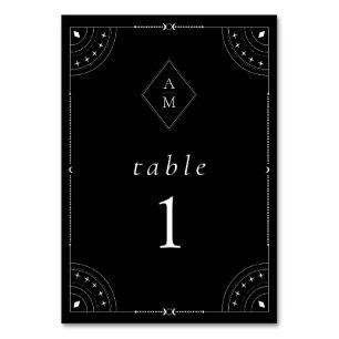 Dunkler Himmel Mond & Sterne Tischnummer