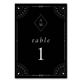 Dunkler Himmelsmond und Sterne Tischnummer