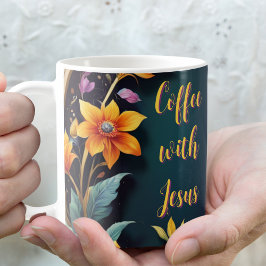 Dunkler Hintergrund Blumen benutzerdefinierbare Fa Kaffeetasse
