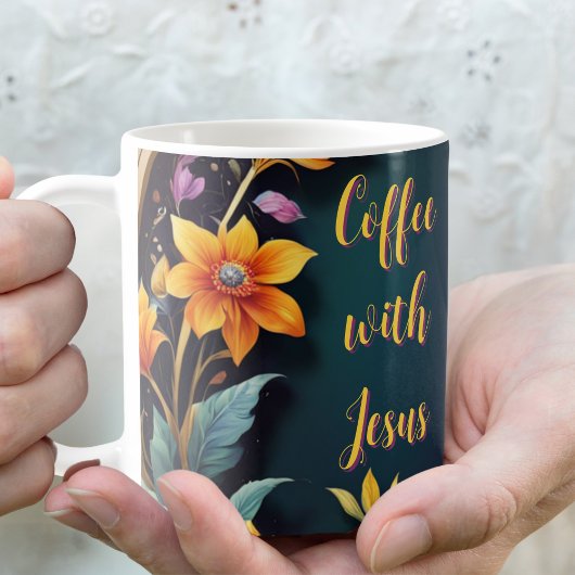 Dunkler Hintergrund Blumen benutzerdefinierbare Fa Kaffeetasse