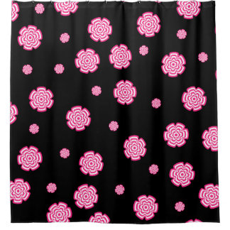 Dunkler Hintergrund helle, rosa Blume. abst Duschvorhang