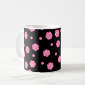 Dunkler Hintergrund helle, rosa Blume. abst Kaffeetasse (Vorderseite Links)