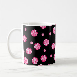 Dunkler Hintergrund helle, rosa Blume. abst Kaffeetasse