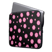 Dunkler Hintergrund helle, rosa Blume. abst Laptopschutzhülle (Vorderseite Links)