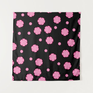 Dunkler Hintergrund helle, rosa Blume. abst Wandteppich