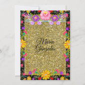 Dunkler Hintergrund Mexican Girl Quinceanera 2 Einladung (Rückseite)