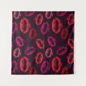 Dunkler Hintergrund mit Kisses Pattern Wandteppich (Vorderseite (Horizontal))