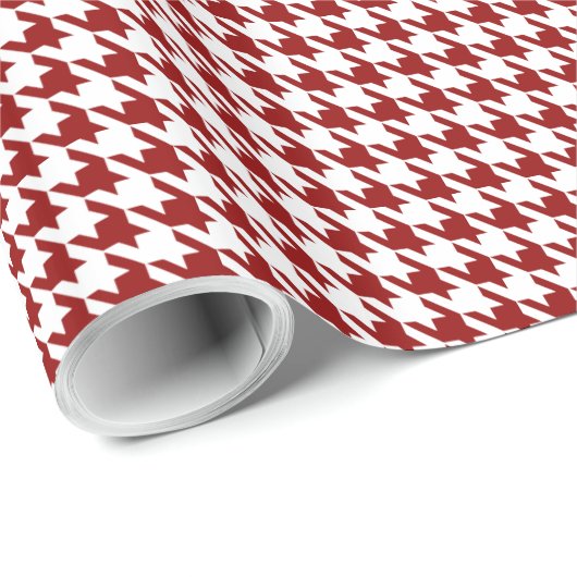 Dunkler hochrotes Rot-weißer kleiner Geschenkpapier (Rolleneckpunkt)