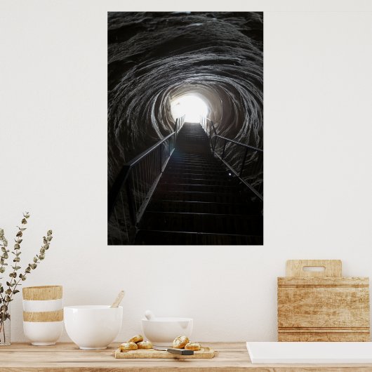 Dunkler Höhlentunnel Poster (Küche)