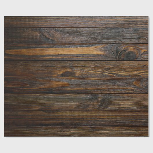 Dunkler Holz Western Naturstil Geschenkpapier (Flach)