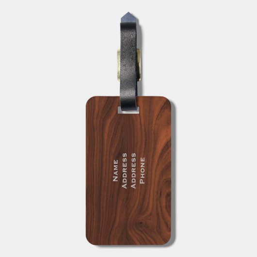 Dunkler hölzerner Blick Browns Gepäckanhänger (Rückseite vertikal)