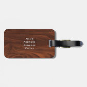 Dunkler hölzerner Blick Browns Gepäckanhänger (Rückseite horizontal)