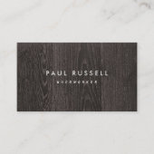 Dunkler Holzkorn Rustikaler Schreiner Visitenkarte (Vorderseite)