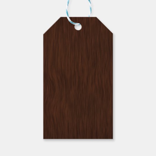 Dunkler Holzkörner-Look Hintergrund Geschenkanhänger (Vorderseite)