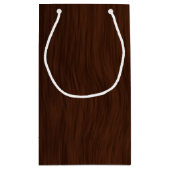 Dunkler Holzkörner-Look Hintergrund Kleine Geschenktüte (Rückseite)