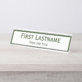 Dunkler Jäger Forrest grüner individueller Name Schreibtischnamensplakette (Vorderseite )