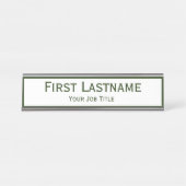 Dunkler Jäger Forrest grüner individueller Name Schreibtischnamensplakette (Vorderseite )