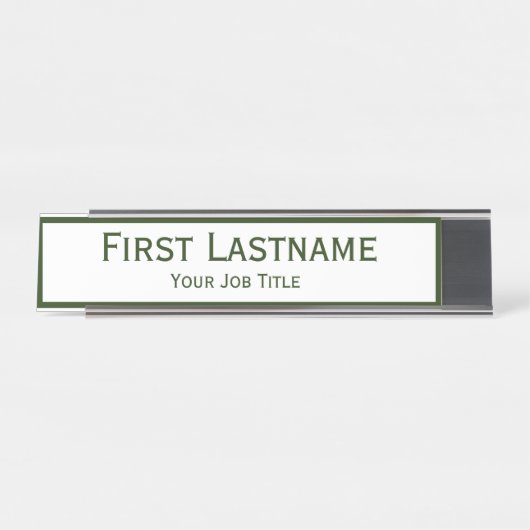 Dunkler Jäger Forrest grüner individueller Name Schreibtischnamensplakette (Vorderseite )