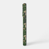 Dunkler Jäger Grün Fungi Nahtloser Forestcore iPhone 16 Hülle (Linke Seite)