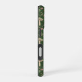 Dunkler Jäger Grün Fungi Nahtloser Forestcore iPhone 16 Hülle (Rechte Seite)