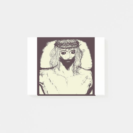 Dunkler Jesus wird die Welt und die Welt der Alter Post-it Klebezettel (Vorderseite)