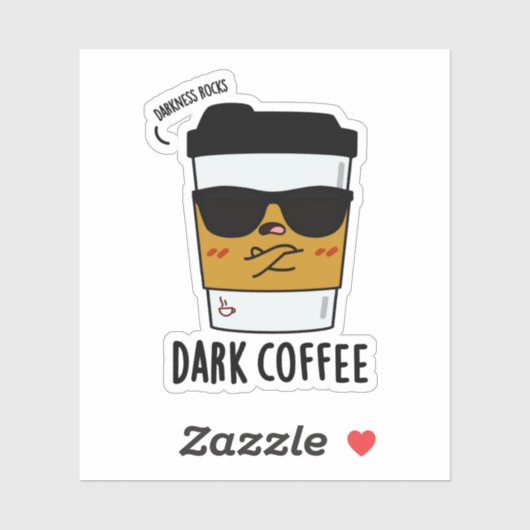 Dunkler Kaffee Funny Drink Puff Aufkleber (Blatt)