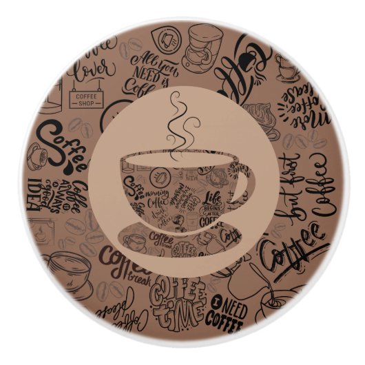 Dunkler Kaffee Keramikknauf (Vorderseite)