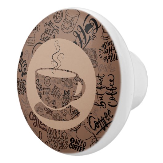 Dunkler Kaffee Keramikknauf (Rechts)