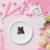 Dunkler Katzenkaffee mit Schädel-Tasse Oversifizie Pappteller (Party)