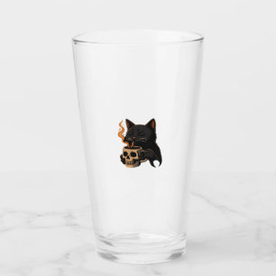 Dunkler Katzenkaffee Mit Totenkopf-Mug Oversized T Glas