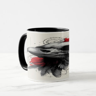 Dunkler Krähen-Schädel-Gothic-Grunge-Art-Becher Tasse