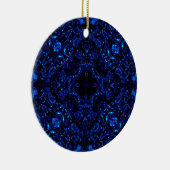 Dunkler Kristall 1 Blau Keramik Ornament (Rechts)