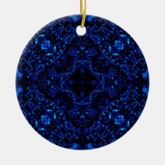 Dunkler Kristall 1 Blau Keramik Ornament