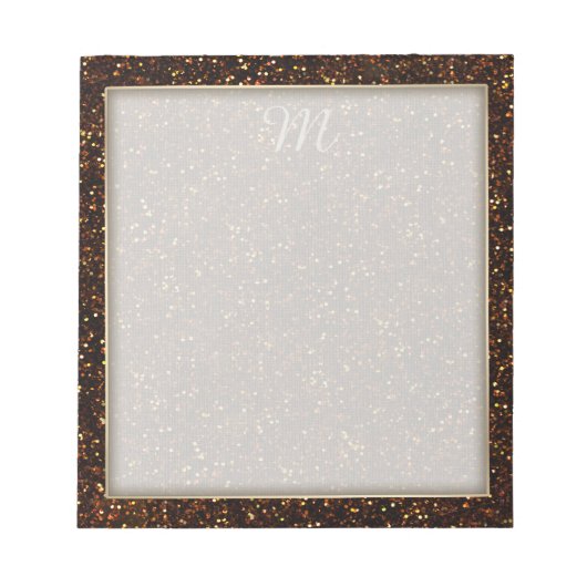 Dunkler Kupferbronze Orange-Glitzer Notizblock (Vorderseite)