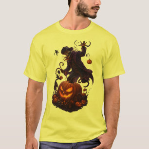 Dunkler Kürbis-Sense – Gruseliger Halloween-Skelet T-Shirt