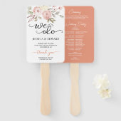 Dunkler Lachs floral Elegantes Hochzeitsprogramm M Fächer (Vorne und Hinten)