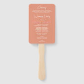 Dunkler Lachs floral Elegantes Hochzeitsprogramm M Fächer (Rückseite)