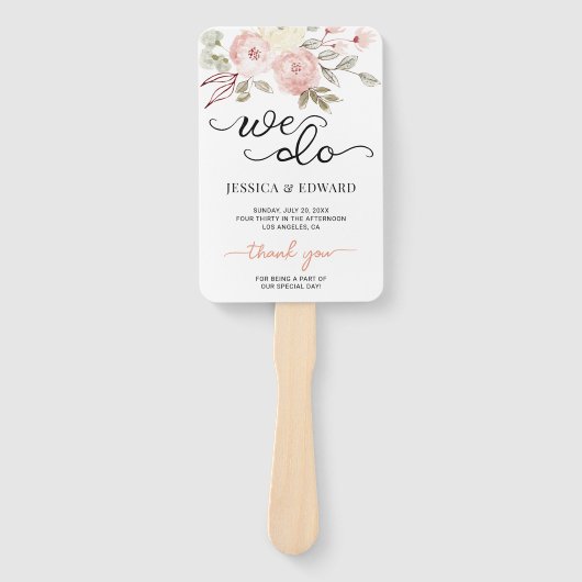 Dunkler Lachs floral Elegantes Hochzeitsprogramm M Fächer (Vorderseite)