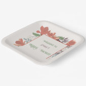 Dunkler Lachs Grün Blau und Lila Folklorekunst Pappteller (Gewinkelt)