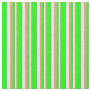 Dunkler Lachs, hellgelb und Limone Streifen Stoff