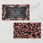 Dunkler Lachs Leopard; Halbpension Visitenkarte (Vorne/Hinten)